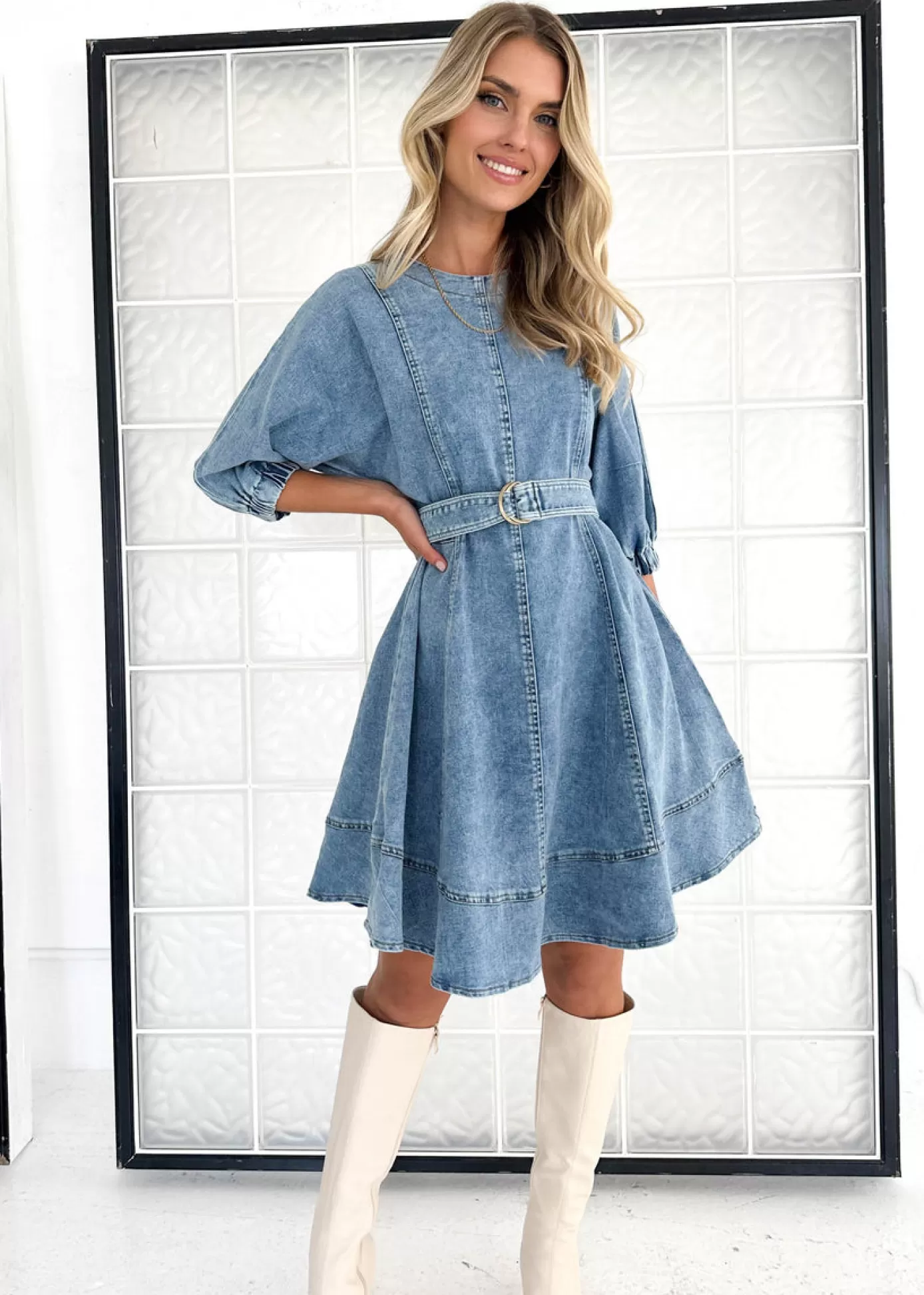 Best Aaiza Stretch Denim Dress Women Short