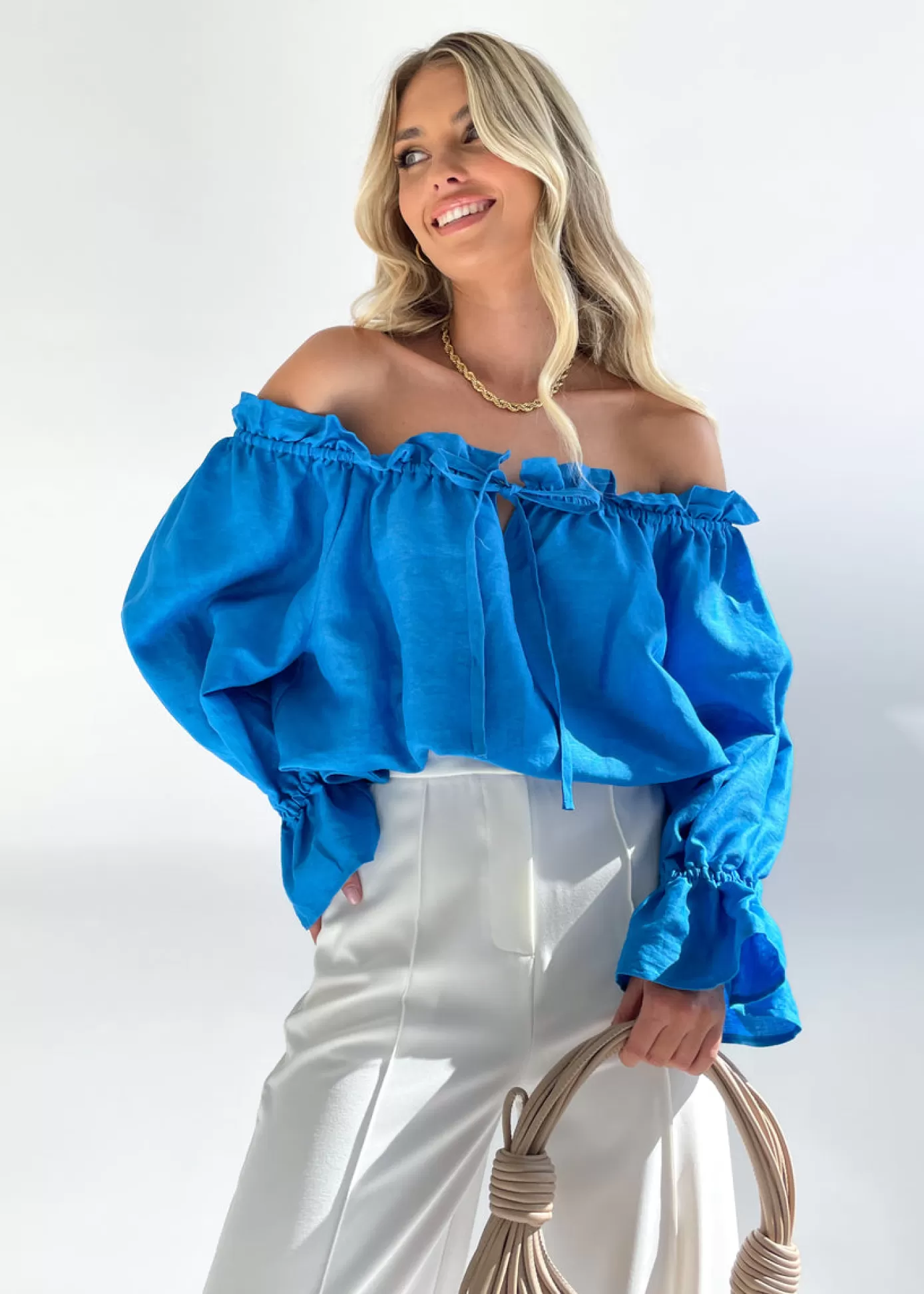 New Adah Off Shoulder Linen Blouse Women Blouses