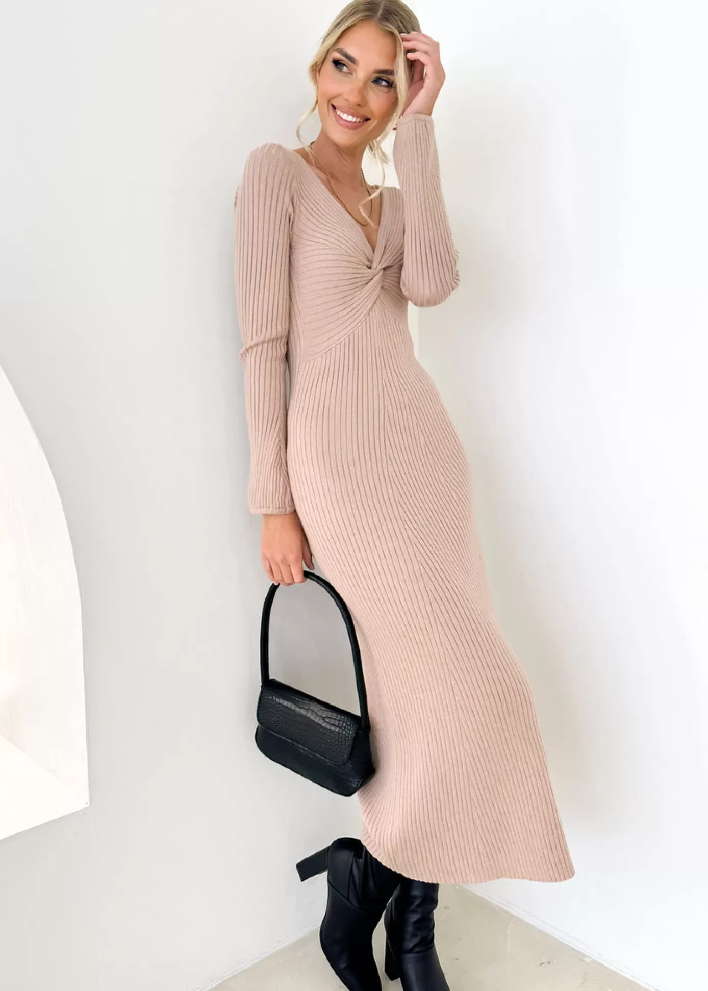 Best Aleyna Knit Midi Dress Women Knit Dresses