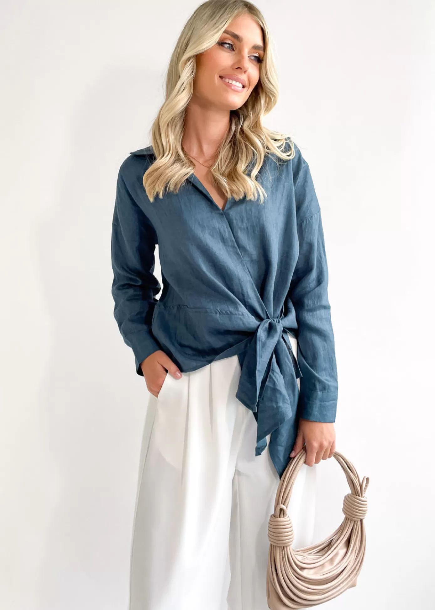 New Arie Linen Blouse Women Blouses