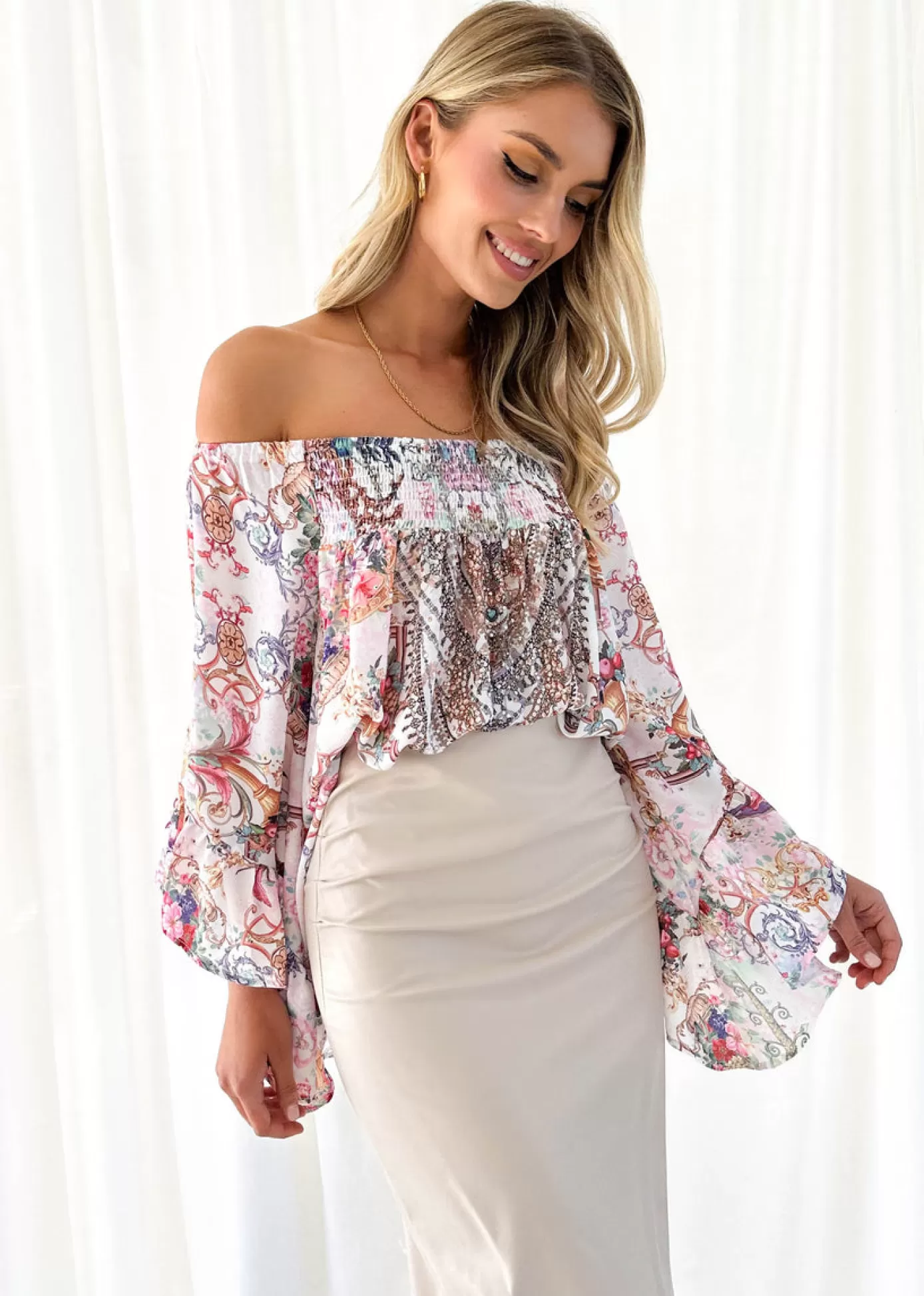 Online Calypso Off Shoulder Blouse Women Off The Shoulder