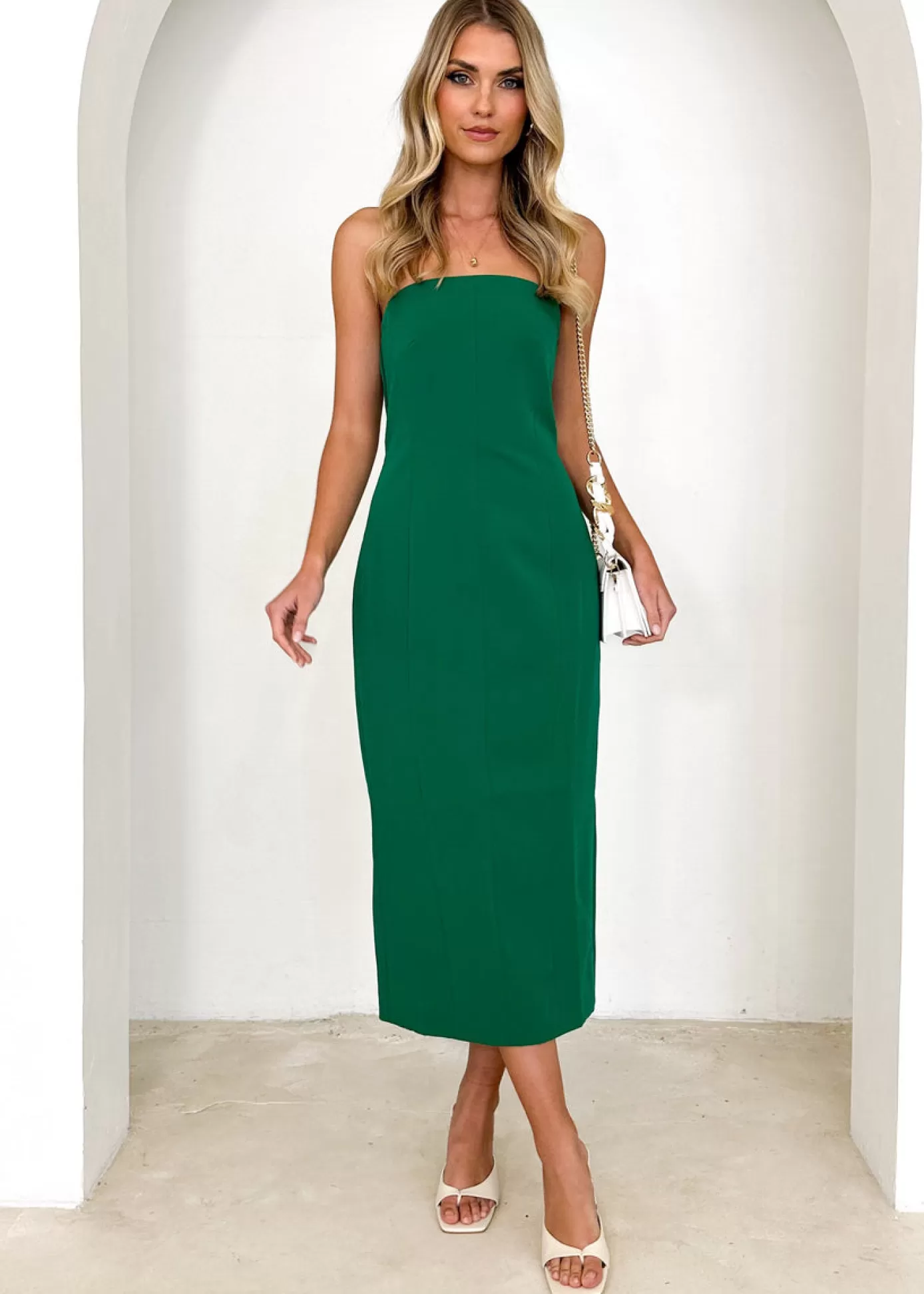 New Dua Strapless Midi Dress Women Midi