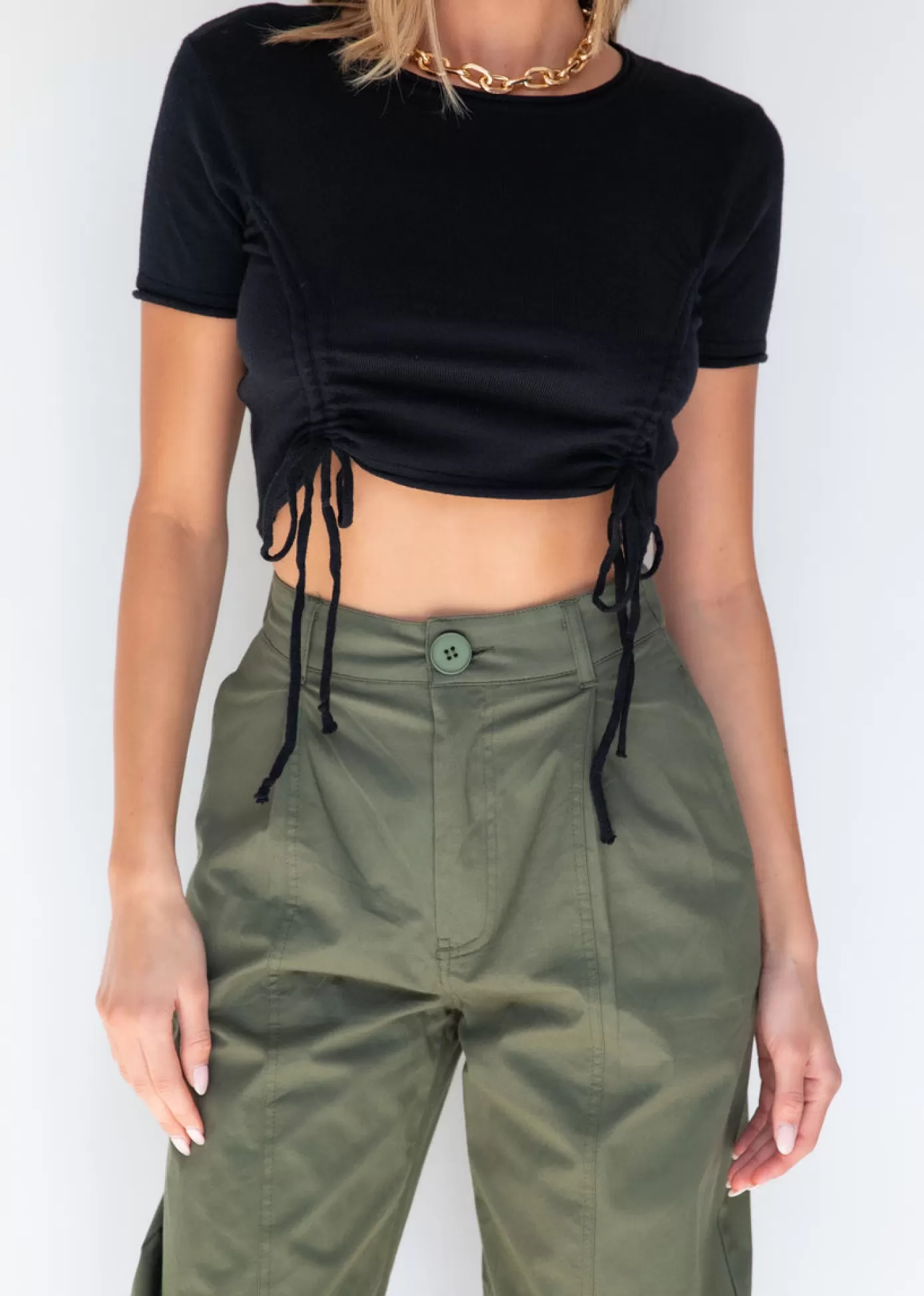 Flash Sale Farrah Ruched Knit Crop Women Crops