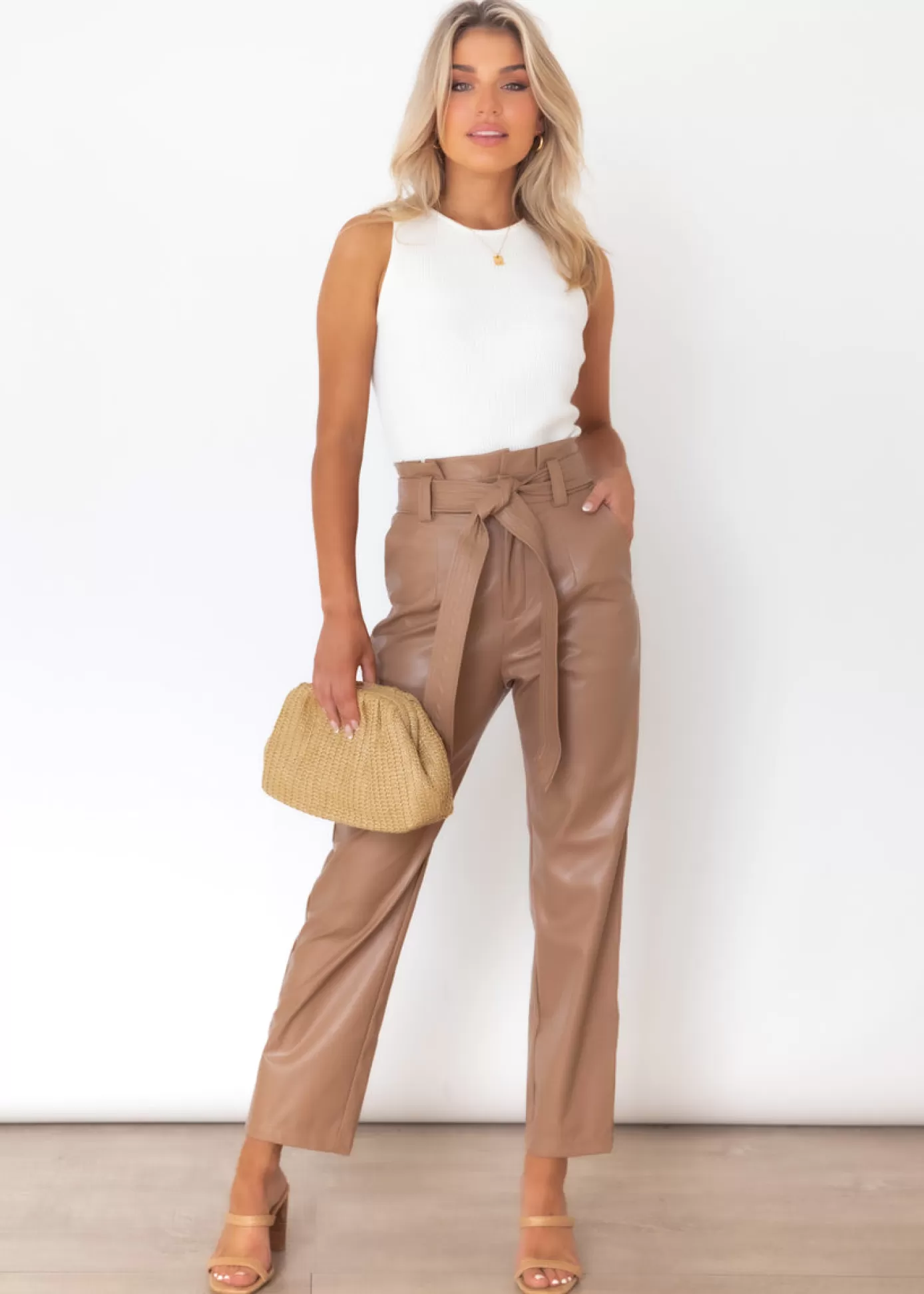 Best Sale Ivella Leather Look Pants Women Pants