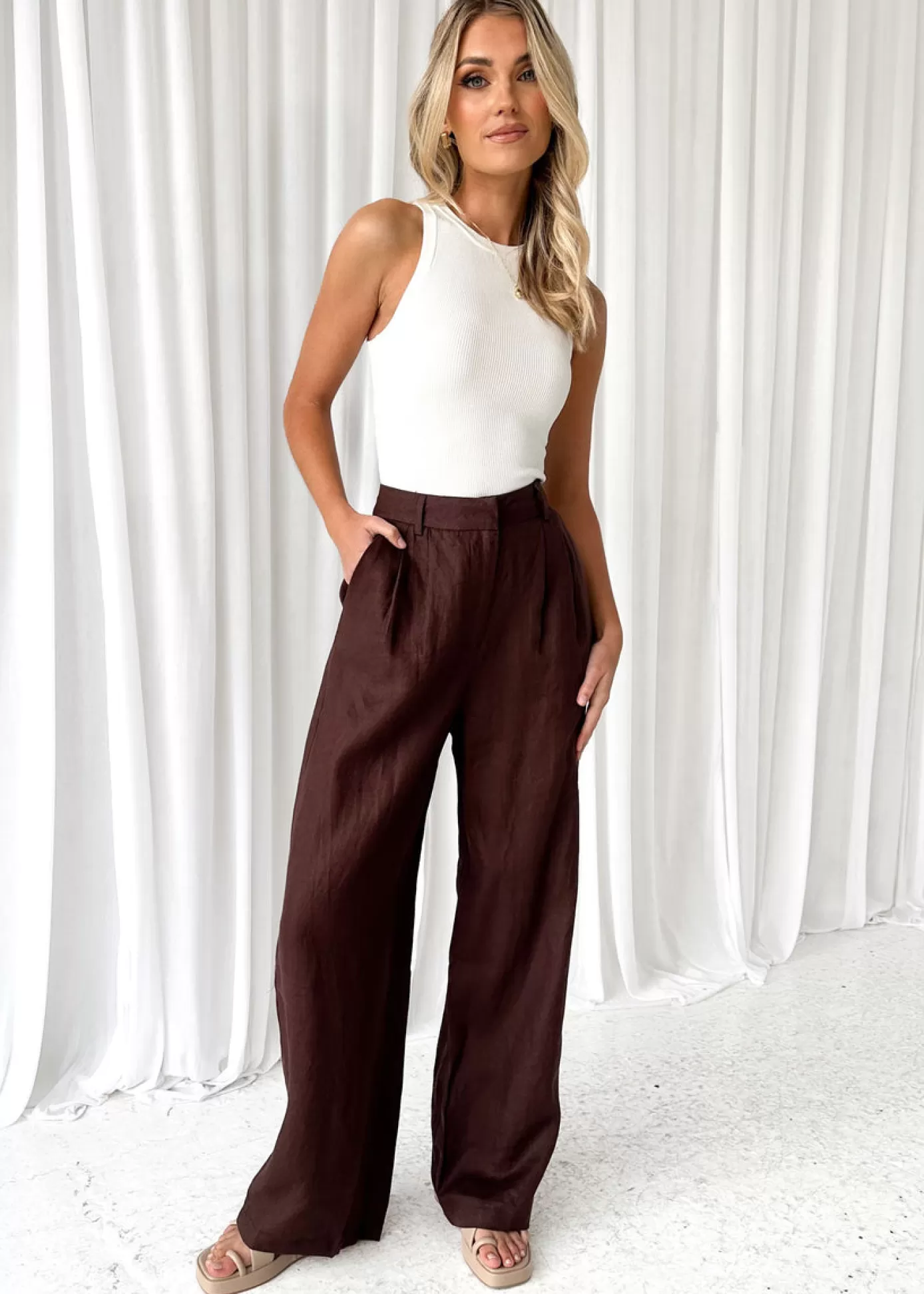 Fashion Meivi Linen Pants Women Sets