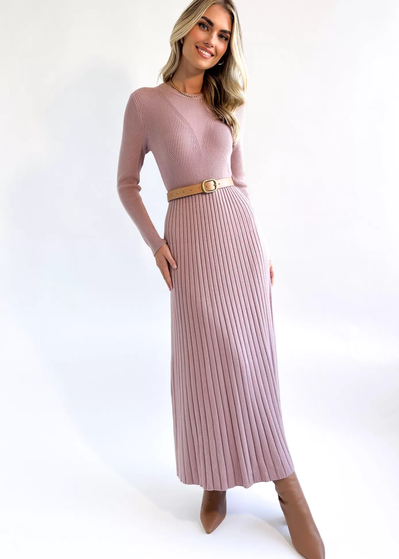 Best Sale Robine Knit Midi Dress Women Knit Dresses