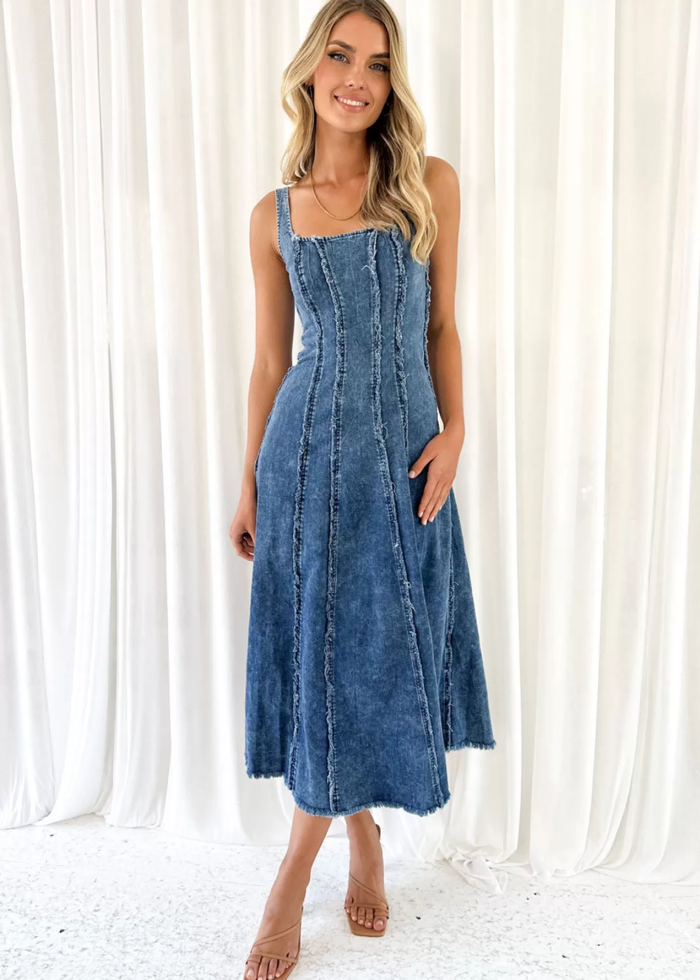 Flash Sale Sachi Stretch Denim Maxi Dress Women Maxi