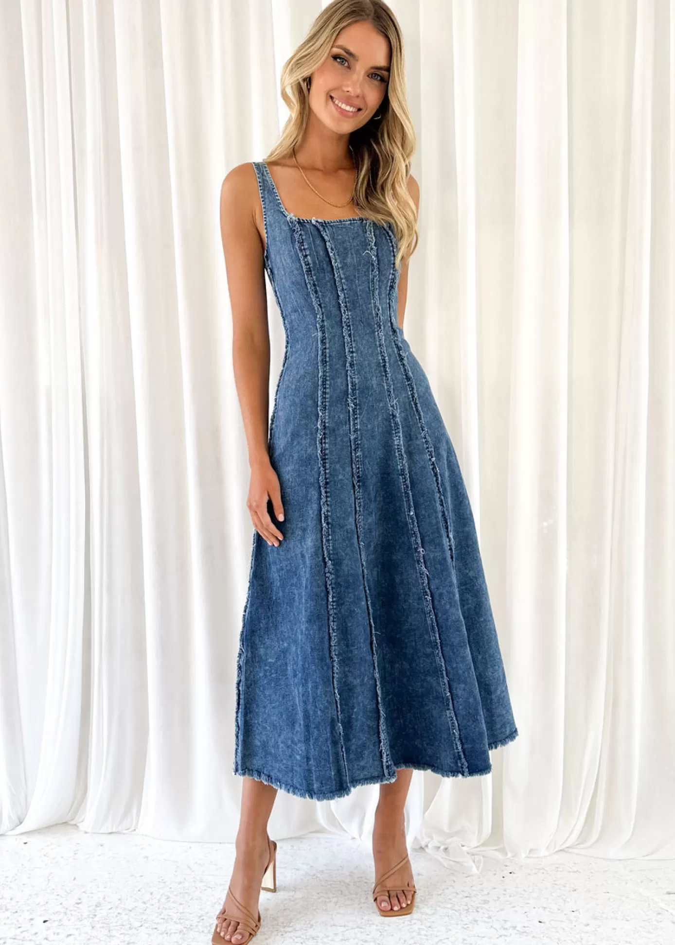 Flash Sale Sachi Stretch Denim Maxi Dress Women Maxi