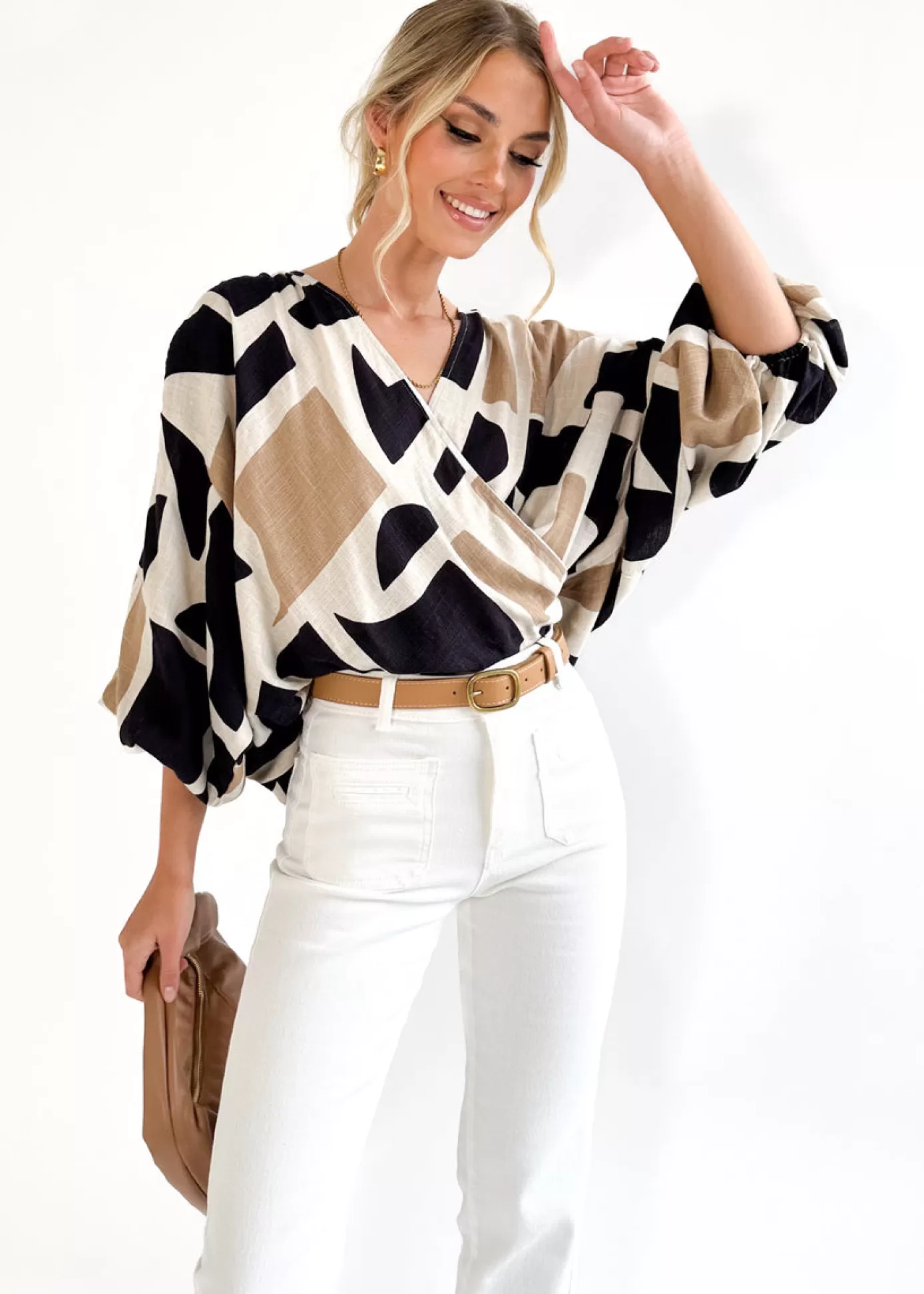 Sale Sammy Linen-Blend Blouse Women Blouses