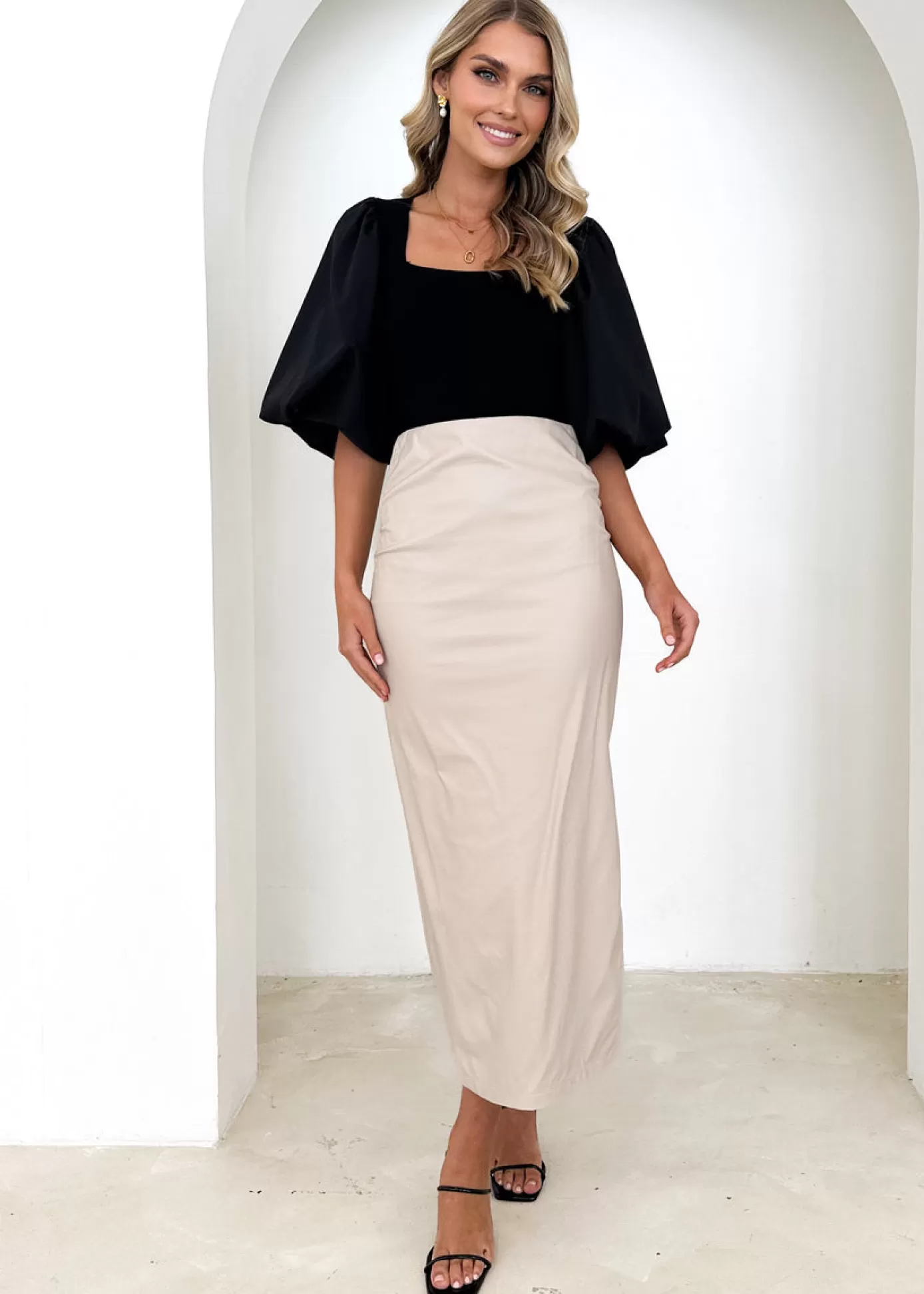 Best Sale Shaylanie Pu Midi Skirt Women Skirts