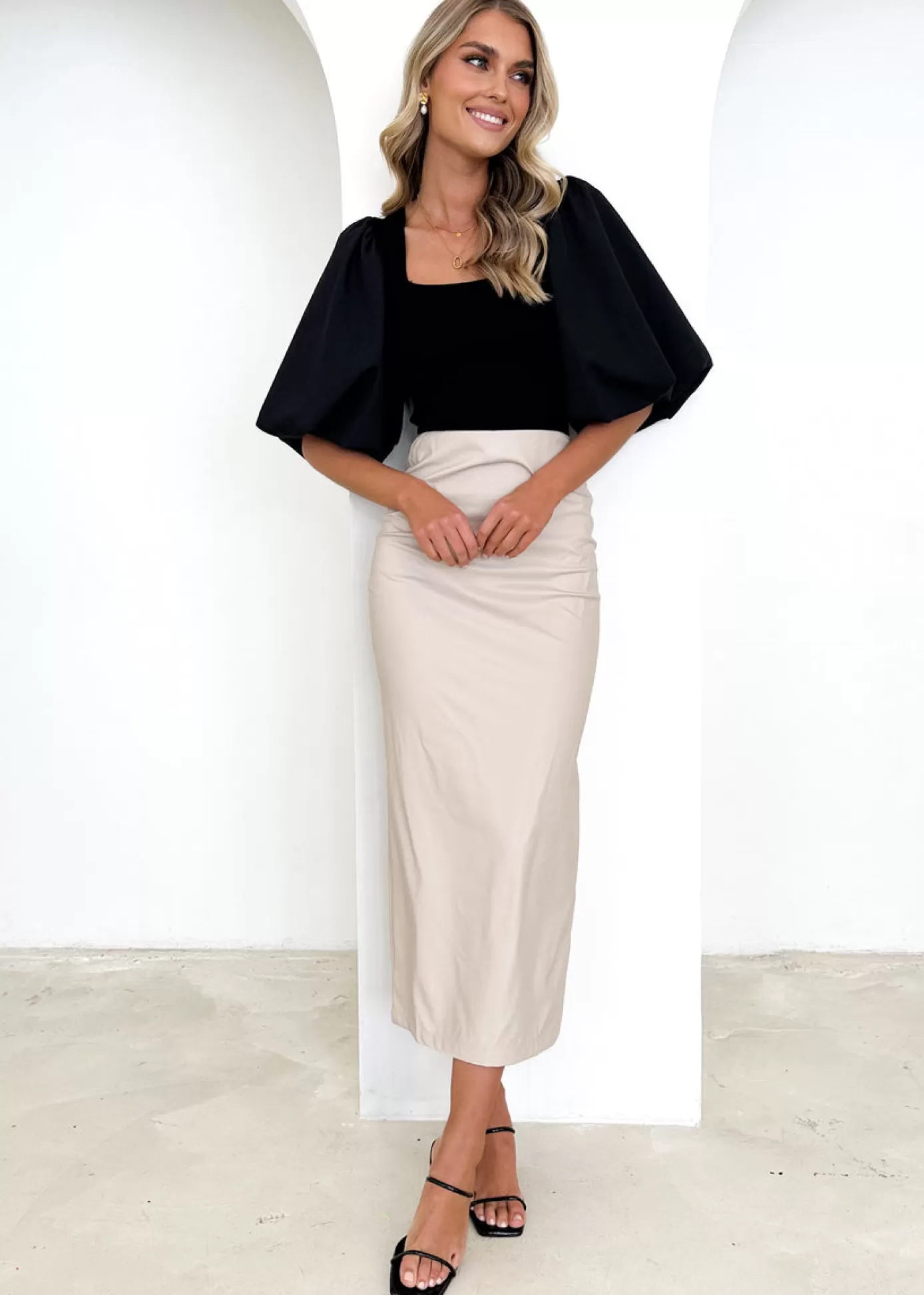 Best Sale Shaylanie Pu Midi Skirt Women Skirts