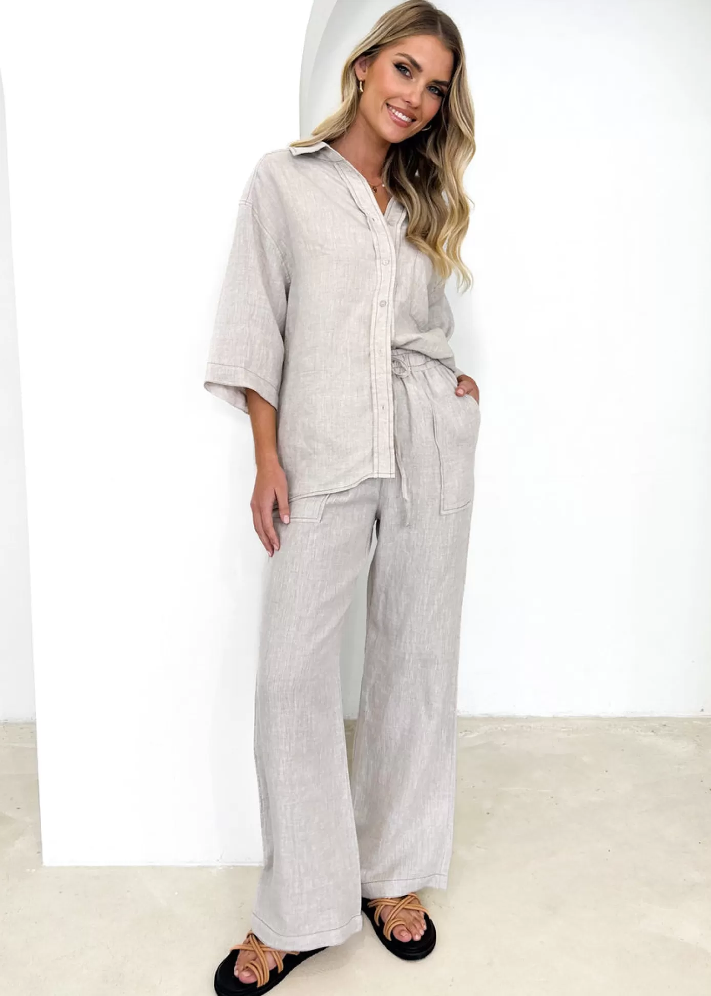 Best Sale Tallulah Linen Pants Women Sets