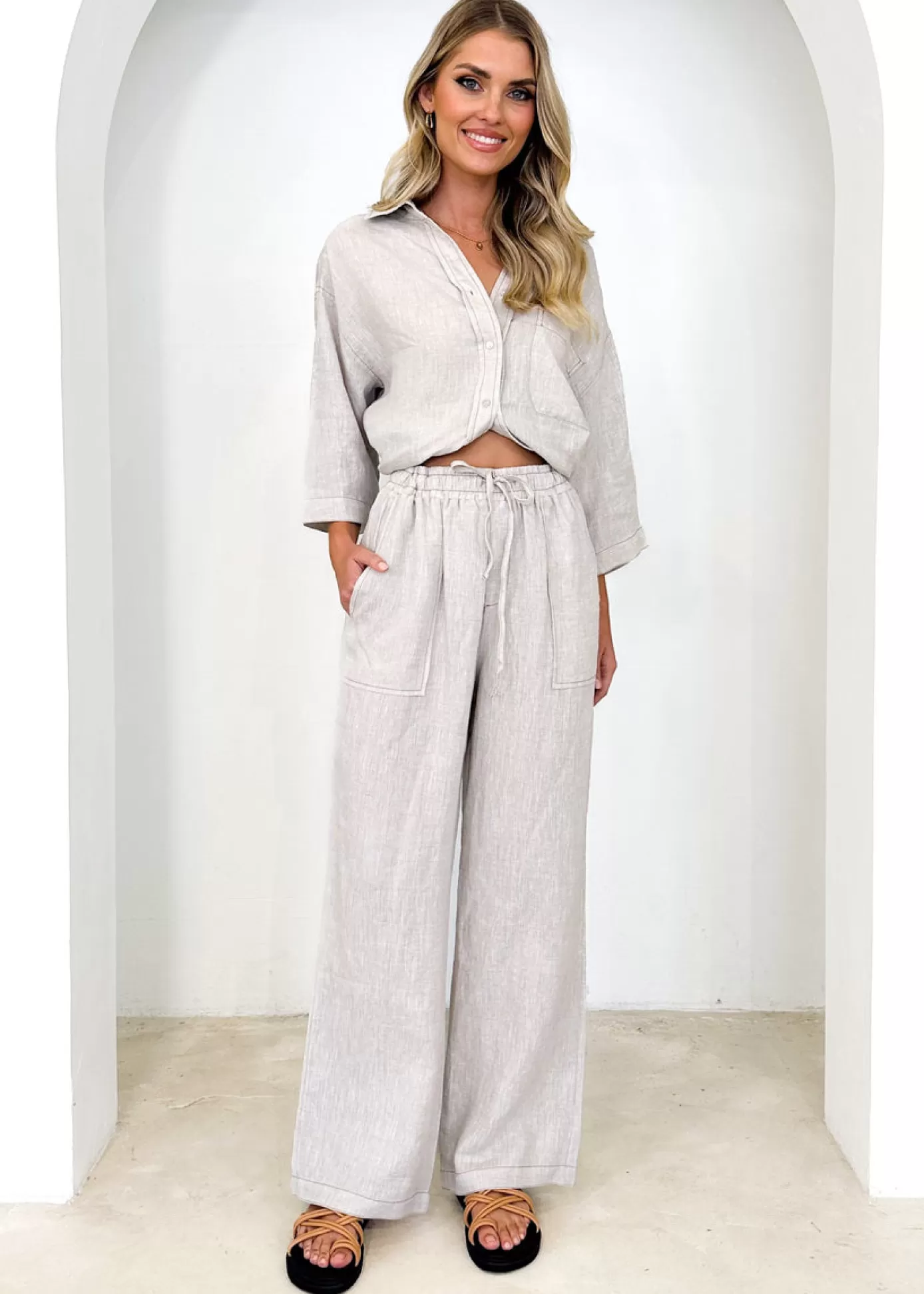 Best Sale Tallulah Linen Pants Women Sets