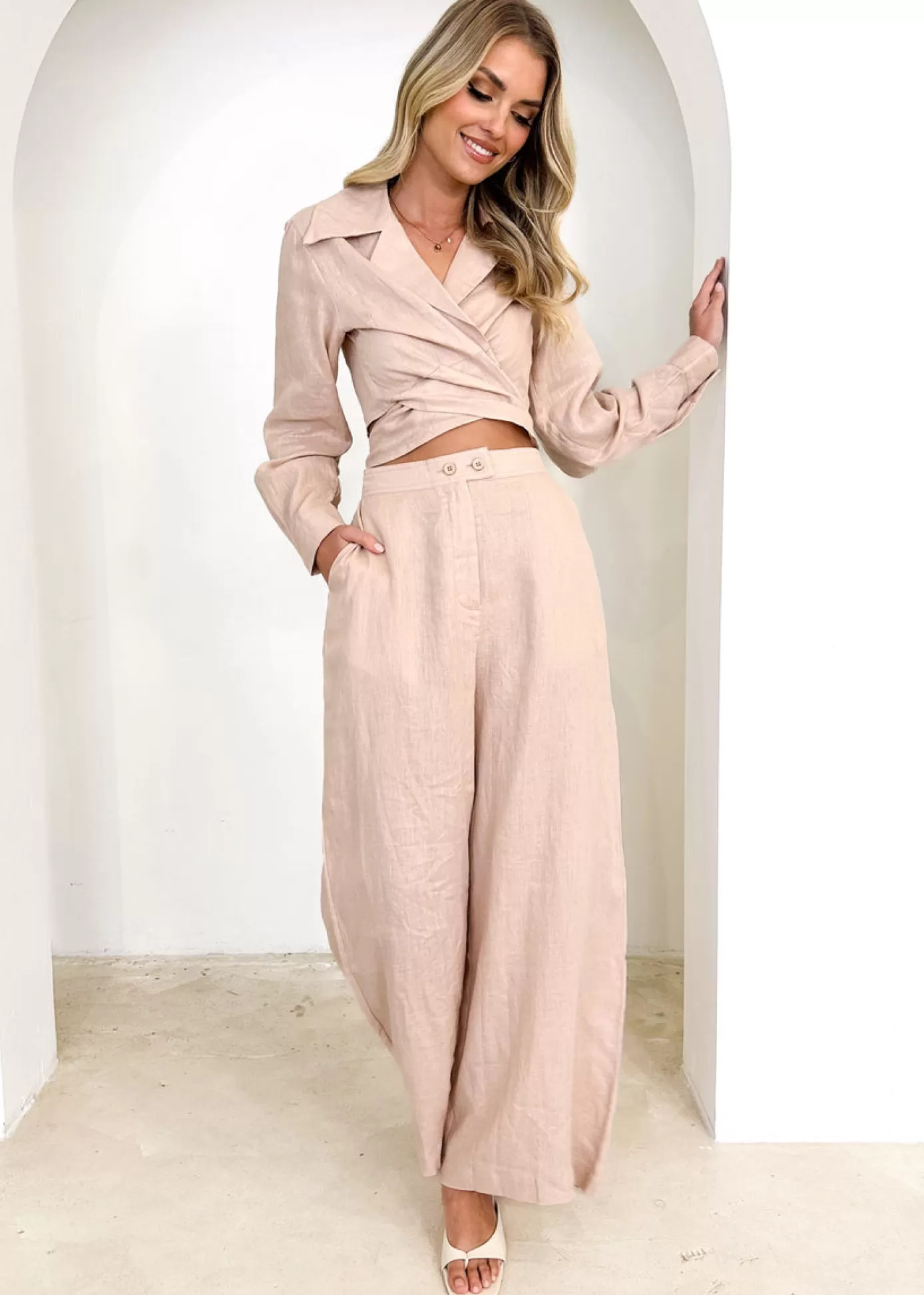 Sale Zeus Linen Pants Women Pants