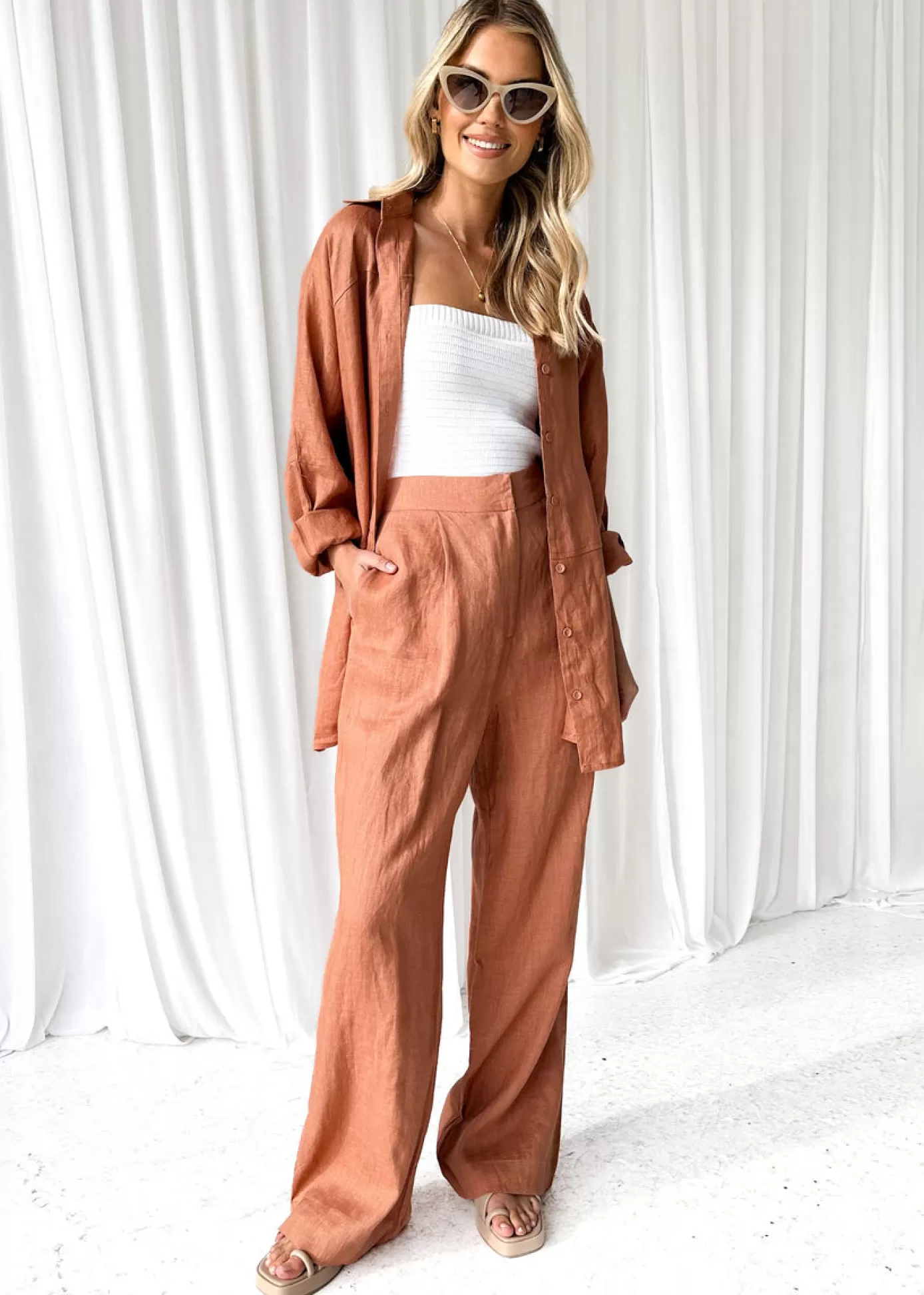 Sale Zullo Linen Pants Women Sets